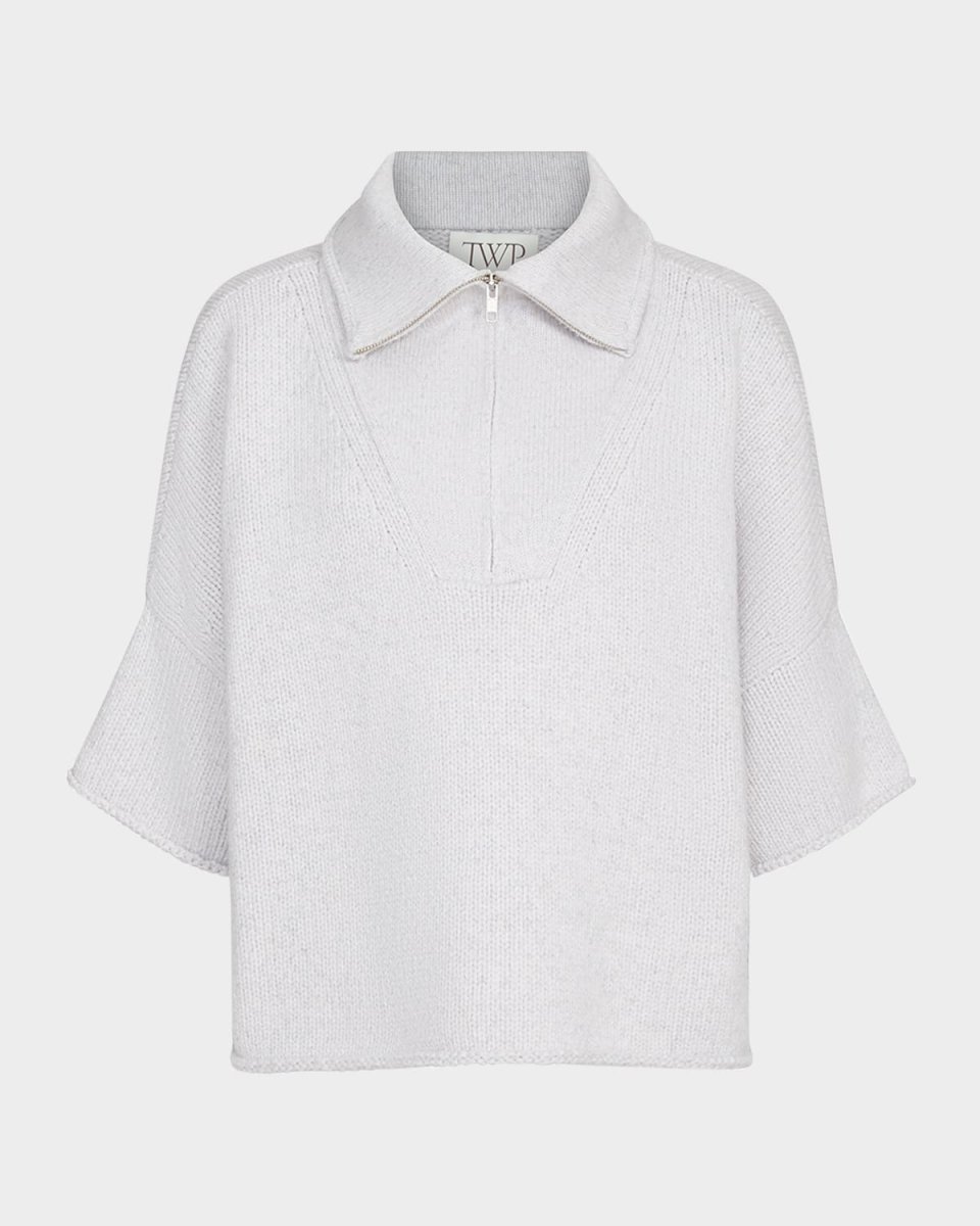 In The Morning Cashmere Quarter-Zip Sweat